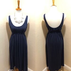 {Anthro} Velvet Graham Blue maxi dress